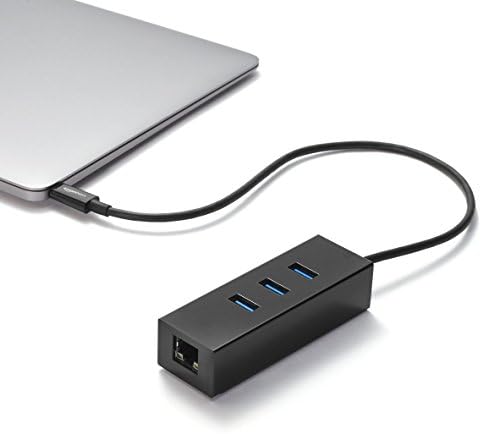 Amazon Basics USB 3.1 Type-C to 3 Port USB Hub with Ethernet Adapter - Black - 5