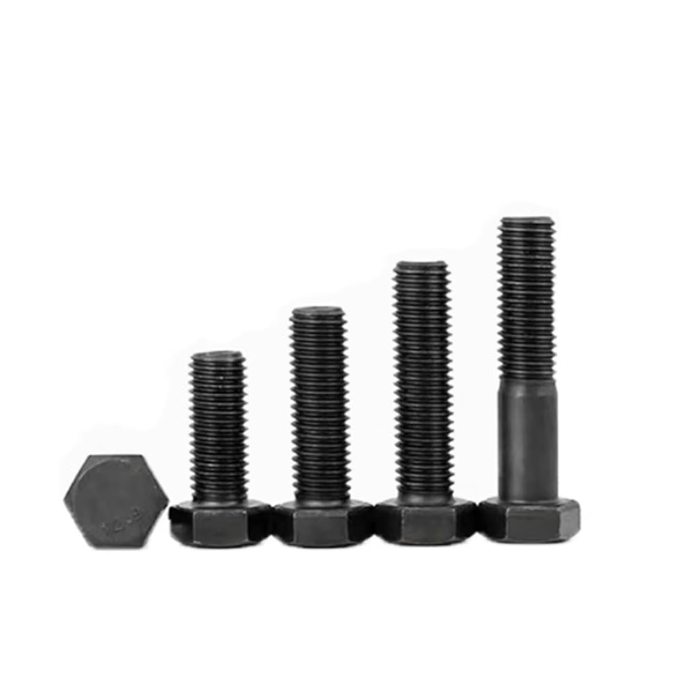 Black 12.9 Steel Hexagon Head Screws Left Hand Thread M5/M6/M8/M10/M12/M14-M20 (M20-2.5 x 80mm, 1pcs)