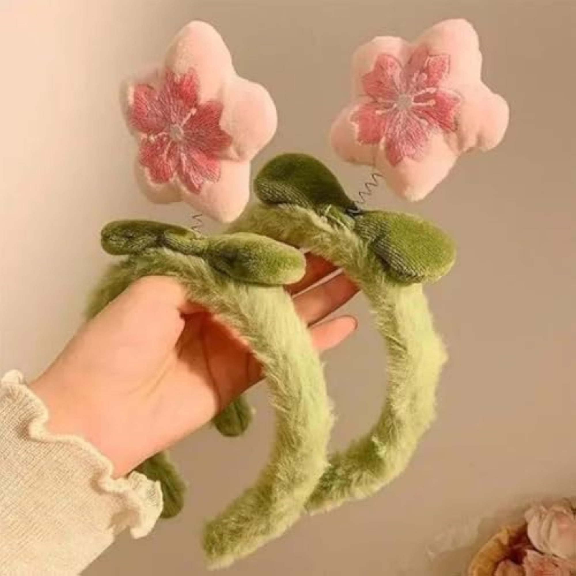 Floral Plush Flower Headband, Party Headpiece