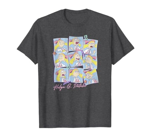 Hey Arnold! Helga G. Pataki Moods Box Up T-Shirt, Men, Dark Heather Grey, Small