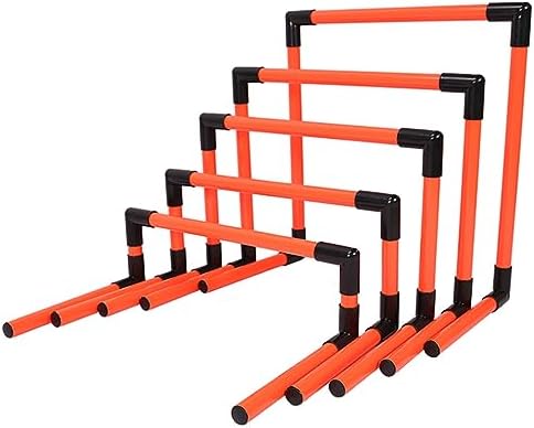 Adjustable Hurdles Set for Kids - 5 Height Levels, Durable Portable Agility Training Equipment for Soccer, Track & Field Fitness, Red Workout Hurdles