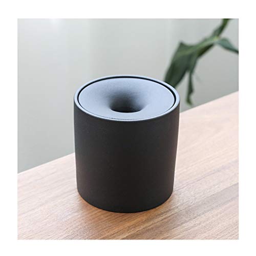 Askfat/Kontorsaskfat För Cigaretter, Keramisk Askfat Med Lock, Bord, Bil, Utomhus, Interiör, Kreativ Personlighet, Dekoration-Black