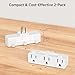 [ETL Listed] Cable Matters 2-Pack Spaced 3 Outlet Adapter, 3 Plug Wall Adapter, Grounded Plug Extender