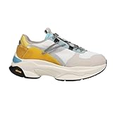 Diadora Mens Terrena Nylon Lace Up Sneakers Shoes Casual - Grey, White, Yellow - Size 4.5 M
