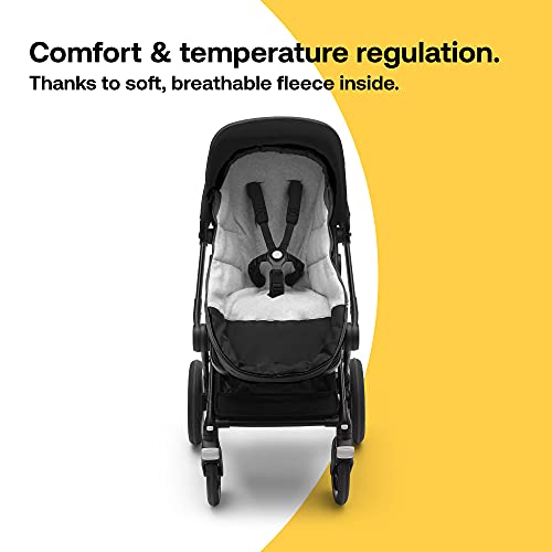 Image of Bugaboo Footmuff - All-Season Stroller Accessory Weatherproof Climate Control Removable and Reflective - Midnight Black