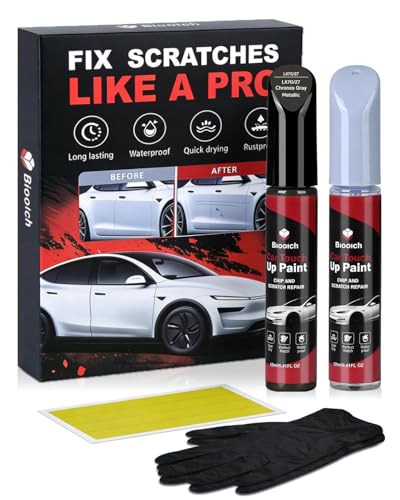Chronos Gray Metallic LX7G/Z7 for Audi Touch Up Paint Kit[2K Clear Coat Included],Exact Color Match Touch Up Paint for Chip and Scratch
