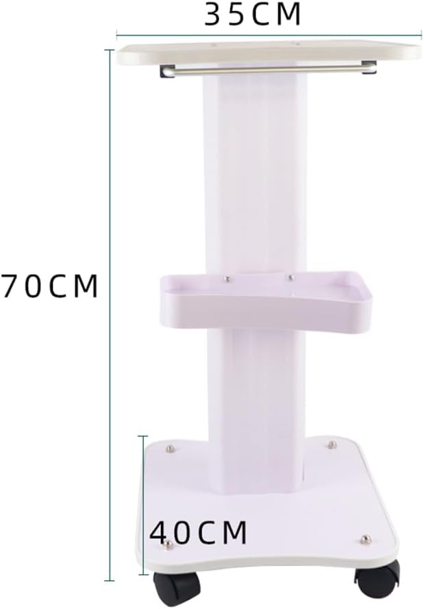 Beauty Salon Trolley with Wheels, 3-Layer Beauty Rolling Cart Professional Beauty Salon Trolley Cart Beauty Machine Beauty Salon SPA Rolling Cart, 13.8 * 15.7 * 27.5in, White