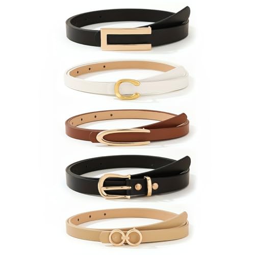 Image of Shining Diva Fashion Leather Belts For Women And Girls 5 Pcs Combo Stylish Waist Belt For Dresses Jeans (16910LB)