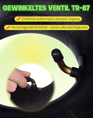 NETONDA 2 Stück Schlauch 3.00-4 Winkelventil Schlauch 260x85 für Sackkarre Innenschlauch Gummischlauch Sackkarrenschlauch Abgewinkeltes TR-87-Ventil für Bollerwagen Handwagen