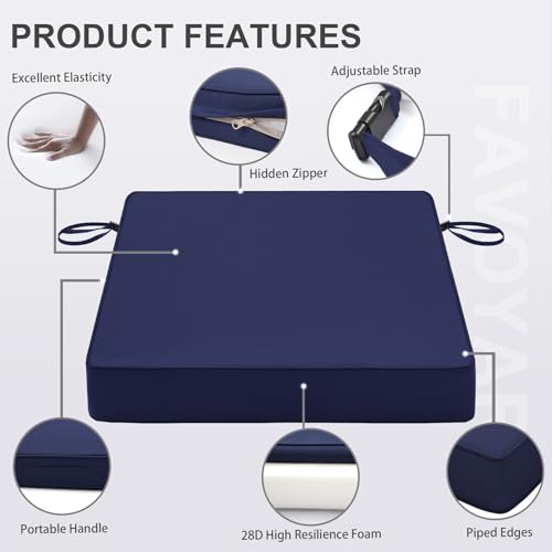 image for Favoyard Patio Chair Cushions 19 x 19 x 3 Inch Waterproof Outdoor Seat