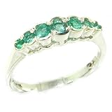  Anillo de Mujer de Plata de ley 925/1000 con Esmeralda 0.42 quilates - Talla 13 - Otros Tallas disponibles