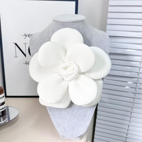 Image of Chunky Fabric Flower Brooch Pin for Women Girls Fashion Dainty Layered Rose Camellia Flowers Corsage Boutonniere Brooches Lapel Pins Elegant Wedding Holiday Party Dress Accessories Jewelry