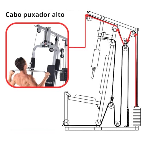 Cabo De Aço Para Estação De Musculação Kikos Hg002