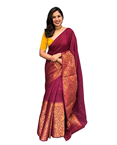 Image of Avantika Fashion Women's Trendy Kanjivaram Soft Lichi Silk Saree With Blouse Piece