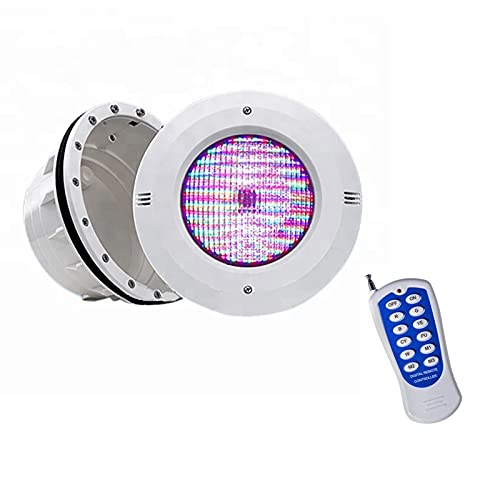 Focos de Piscina Empotrable con Nichos Par56 Foco Piscina Led Colores IP68 A Prueba de Agua 12V AC RGB Proyector Para Piscina con Control Remoto Para Piscina Subacuática, Fiesta de Piscina ( Color : R