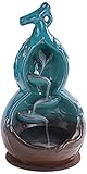DYG Rückfluss Räucherstäbchenständer Wasserfall Räuchergefäß Keramik Aromatherapie Home Decoration Feng Shui Hyazinthe Dekorative Räucherröhre Blau