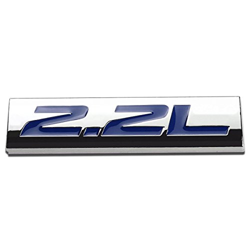 Image of Auto Dynasty Chrome Finish Metal Emblem 2.2L Badge (Blue Letter)