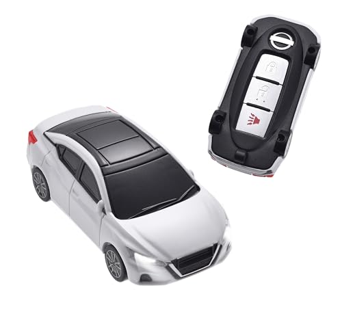 TopGrit for Nissan Key Fob Cover Key Shell upgraded version with lamp compatible with Nissan Altima Maxima Sentra Armada Pathfinder Rogue Smart Remote Key and Key 2/3/4/5 Button-White