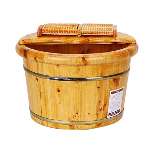 Spa de pies de madera con tapa y función masaje miniatura 1