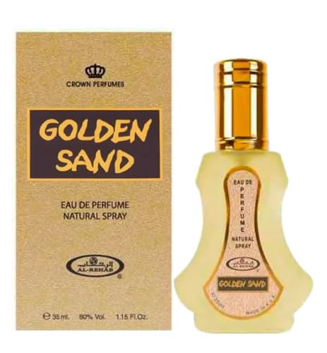 Image of Al-Rehab Golden Sand - Warm, Sweet, Amber, Musky - Long Lasting Eau de Parfum Spray for Unisex, 1.18 oz