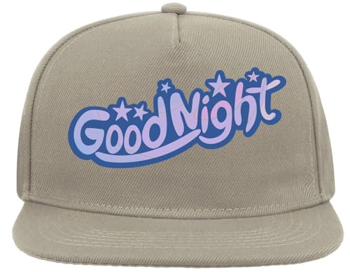 Good Night Blue Stars Logo 5 Panel Snapback Flat Visor Cap Hat Baseball Hat Gray