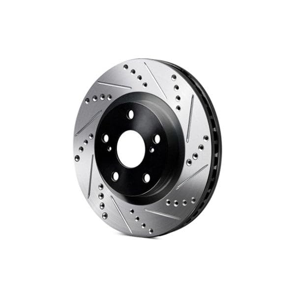 R1 Concepts Bremsrotoren Hinten – Gebohrt & Geschlitzt, Schwarz Verzinkt