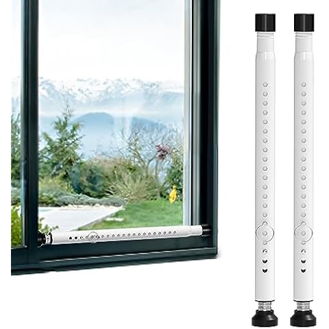 Sliding Door Security Bar, 17.9 to 51 Inch Window Security Bar, Adjustable Security Bar for Balcony Sliding Door,Patio Door Security, Apartment Window White… Cover