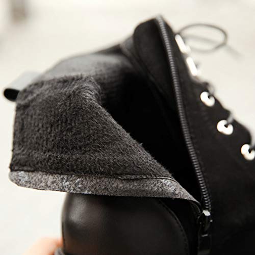 Image of Parisuit Womens Goth Patent Ankle Boots Platform Chunky Combat Boots