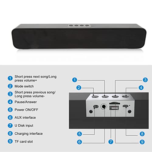 Alto-falante Syrisora ​​Bluetooth para Computador Com Redução de Ruído Recarregável Sem Fio para PC