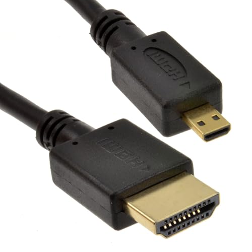 kenable Micro HDMI to HDMI Cable High Speed 1080p for Tablets Cameras Sat Nav Type D to Type A Male 0.5m Black