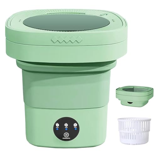 Portable washing Machine and Dryer Combo, Foldable Mini Washing Machine, Automatic Portable washing Machine for Baby Clothes Sock Underwear or Small Items, Suitable for Laundry Camping RV Travel 6.5L