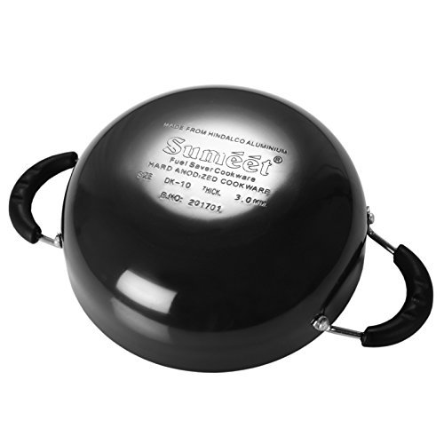 Sumeet 3mm Hard Anodised Deep Kadhai Size 18.5Cm (185mm) (1 Ltr), Black - Image 3 thumbnail