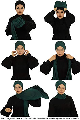 Aisha's Design Jersey Shawl for Women 95% Cotton Head Wrap Instant Modesty Turban Cap Bonnet4