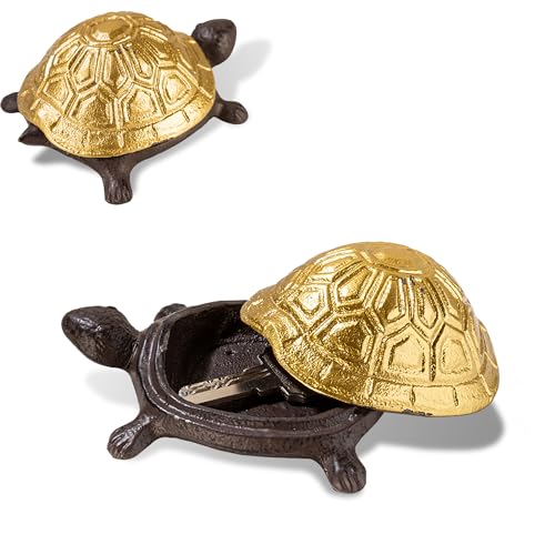 Spare Key Hiders Outside Cast Iron Turtle Hidden Key Holder