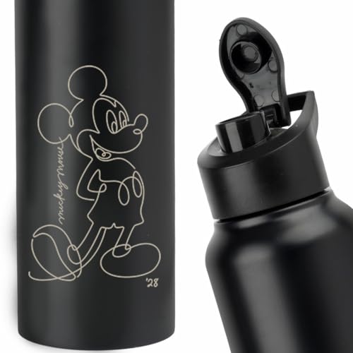 Image of SKI Sprint Stainless Steel Sipper Water Bottle with Laser Print, for School, Office, Gym, Home, Travel | AdultS &Teens | 950 ML, Leakproof, Rust free | Character Merchandise MICKEY