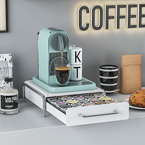 Gillas Coffee Pod Storage Drawer For K Cup, Coffee Pod Holder Compatible With 30 Capacity Capsule Pods, K Cup Holder Organizer For Counter, Office, Home, Kitchen, Cream White #TOP7
