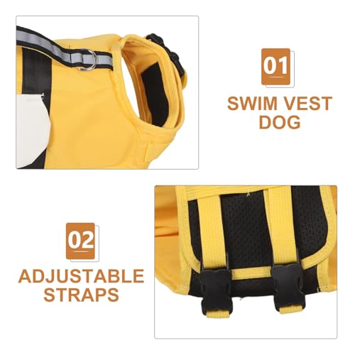 DOITOOL Schwimmweste für Kleine Hunde und Welpen Auftriebsweste aus Atmungsaktivem Material mit Rettungsgriff für Pool Strand und Bootfahren