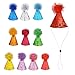 Mini Party Hats for Stuffed Animals, 10 PCS Colorful Birthday Hats Adjustable Glitter Happy Birthday Cone Hats Reusable Birthday Party Top Hats with Pom Poms for Women Men Pets Birthday Party Supplies