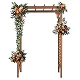 Bonnlo Arche de Jardin en Bois pour Plantes Grimpantes et Rosiers, Pergola Bois avec Sommet Plat pour Décoration de Fête/Mariage