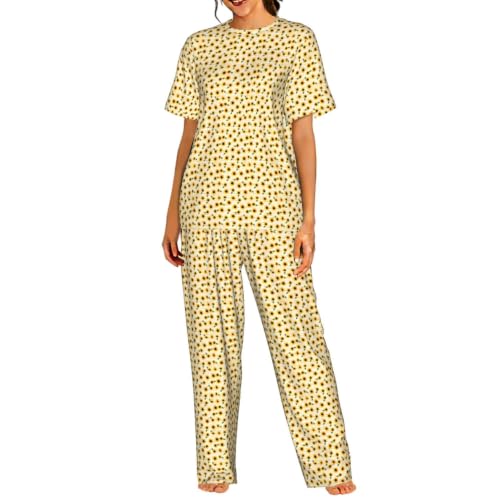 Pyjama short femme tournesol idéal pour vos moments de détente estivaux