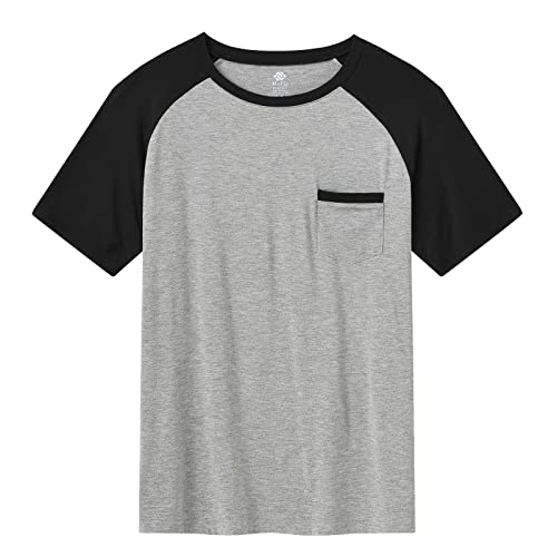 MoFiz Mens Pajamas Set Sleepwear Sleep Shirt and Shorts Pajama Set Lightweight Soft Mens Pjs Lounge Set with Pockets2