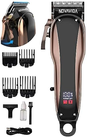 Maquina de Cortar Cabelo Profissional com Lâmina Ajustável Bateri...