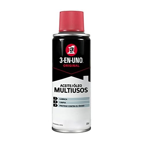 3-IN-ONE - Spray Multiusos 200 ml - Lubrica, Limpia y Protege Contra el Óxido - Producto Unitario