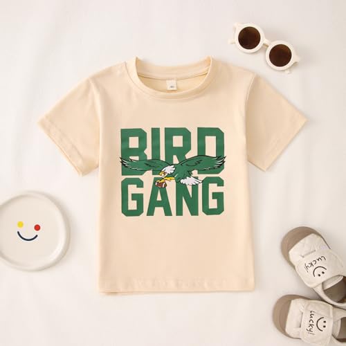 Toddler Girl Boy Game Day Football T-Shirt Bird Gang Shirt Short Sleeve Funny Kid Football Team Sports Fans Tee Top4