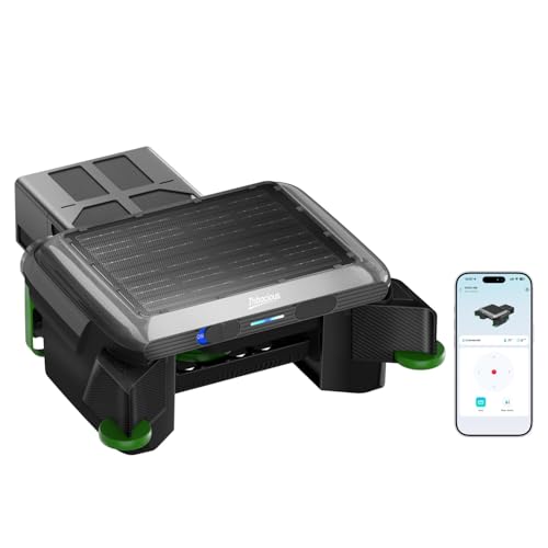Solar Powered Pool Skimmer Robotic, Automatic Pool Surface Cleaner with APP Support, 24/7 Continuous Cleaning, Dual Charging Modes, Shallow Water Safeguard, Ideal for Above Ground & Inground Pools