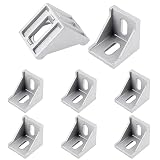 8 Stück Winkelverbinder 40x40 Aluprofil l Eckwinkel, 90 Grad Alu Winkel Edelstahl Befestigungsmaterial Winkel Stable Eckverbinder Anti-Rost Rechtwinklig für Alu Profil 3D-Drucker,Säulenprofile(Silber)