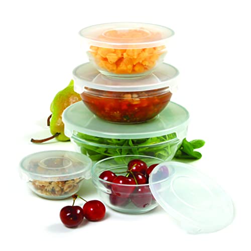 norpro mixing bowls - Norpro 10-Piece Nesting Glass Mixing/Storage Bowls with Lids