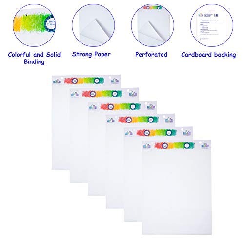 Color Swell 6 Pack 30 Sheets Each of Sticky Easel Pads Plus a Bonus Pack of Washable Markers, Great for the Office, Classroom, Groups, Presentations, Meetings, and Brainstorming - Thumbnail 2