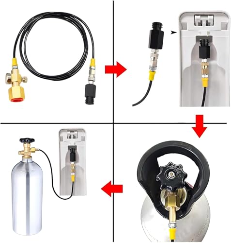 Soda Machine Co2 Adapter with High Pressure Hose,Co2 Tank Direct Adapter to TR21-4 Soda Water Maker Compatible with Onetouch Jet Aqua Fizz Ninja Thirsti 60inch with Gauge - Thumbnail 6