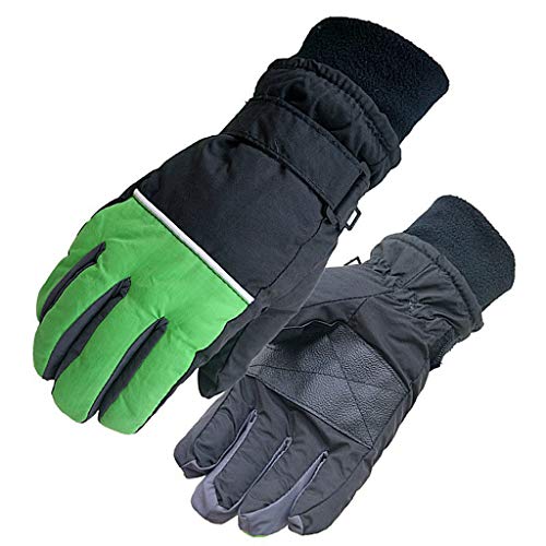MEIYIN Luvas de esqui para inverno, quentes, à prova d'água, à prova de vento, para uso ao ar, Pret